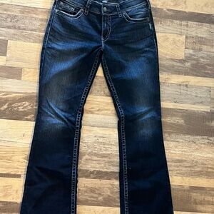 Silver Suki Jeans Dark Blue Flare Women's Jeans